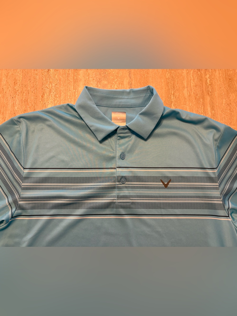 Callaway Opti-Dri Golf Polo Shirt | Men’s Large | Light Blue Striped Performance